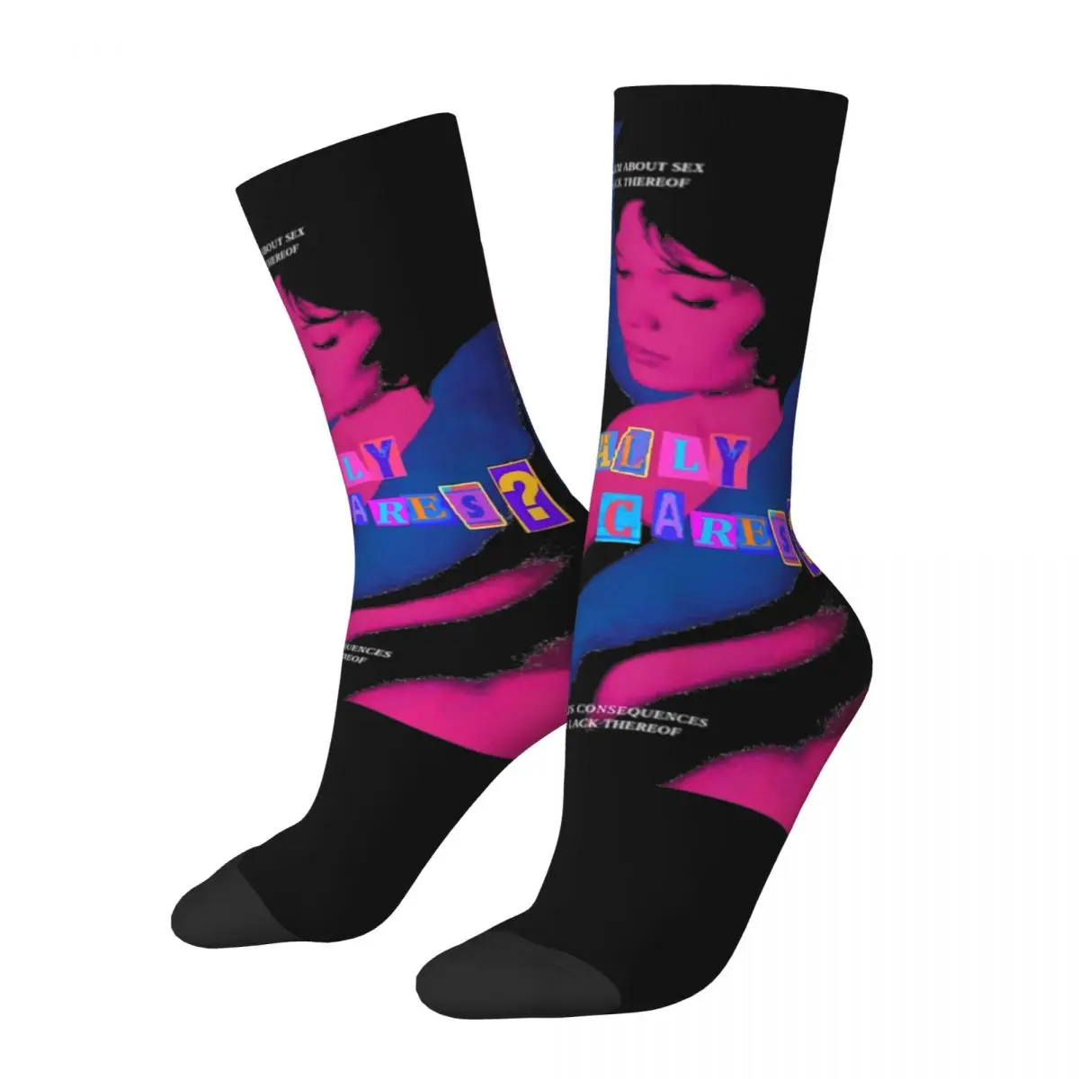 

Retro Tv Girl Retro Wave Soccer Socks Polyester Crew Socks for Unisex
