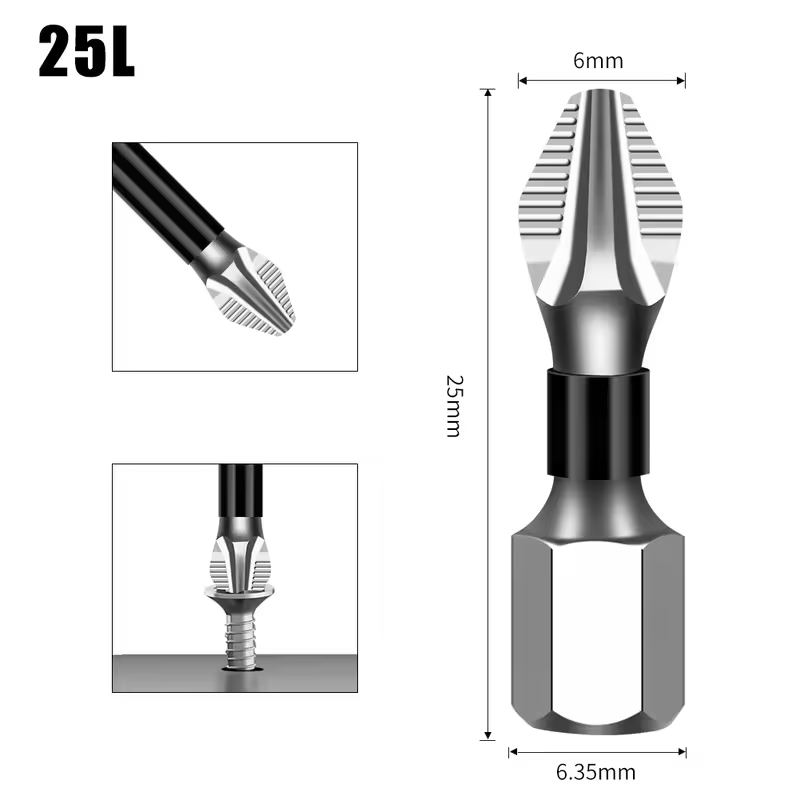 K5 Non-slip High Hardness Bit S2 Strong Magnetic 5A Black Non-slip Cross Head Electric Drill Electric Screwdriver Bit - Image 23