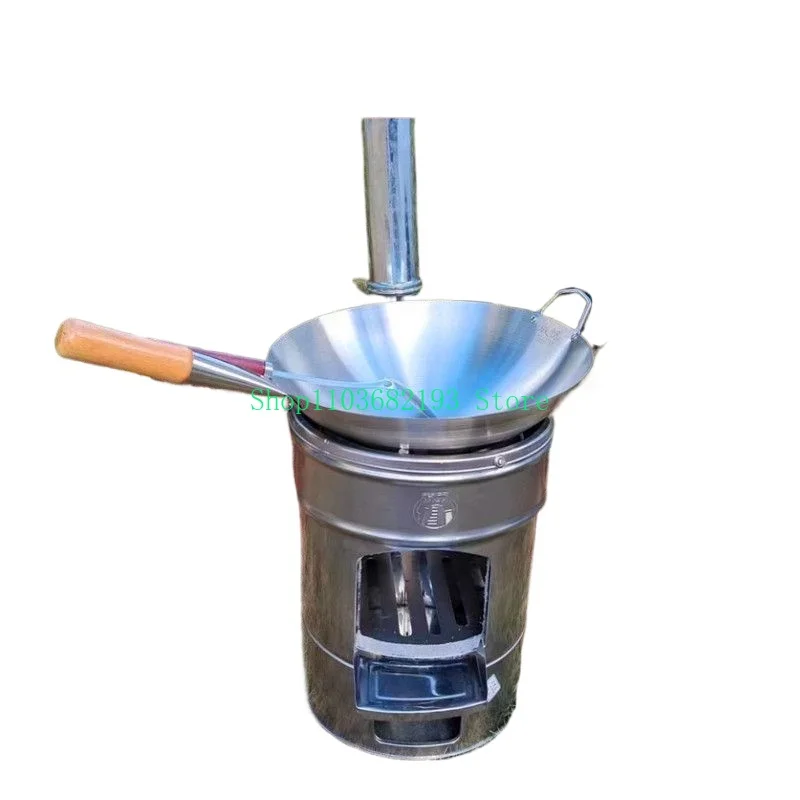 

New Outdoor New Stove Household Firewood Burning Rural Mobile Stove Iron Pot Stove