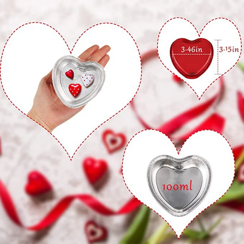 Heart-Shaped Cake Pan With Aluminum Foil Disposable Heart-Shaped Cake Pan Suitable For Valentine's Day Wedding Party