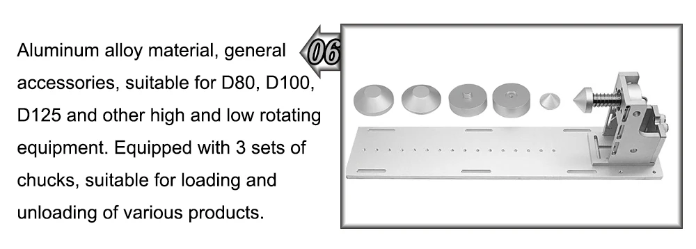 HUNST Drehachsen-3-Backen-Arbeitstischfutter D80A & Aktivierbarer Reitstock-Indexierkopf für CNC-Lasermarkier- und Graviermaschinen – Detail 7