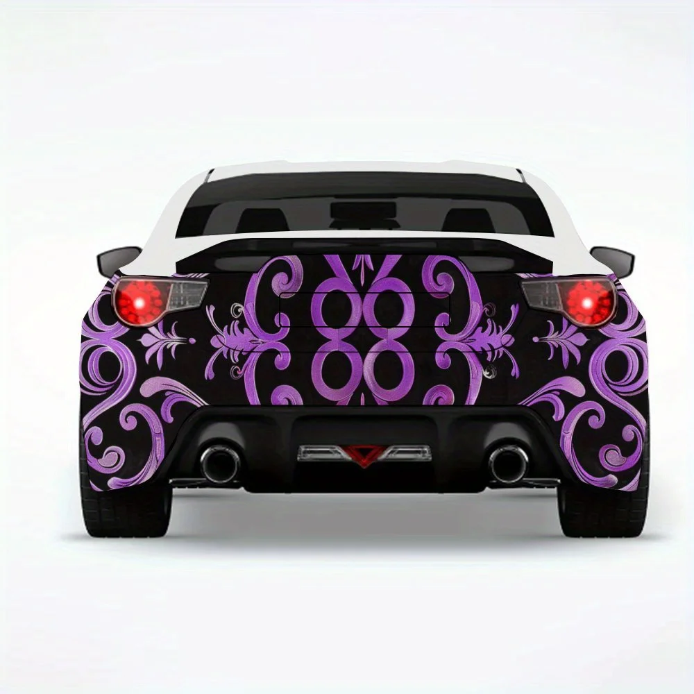 

Luxury Purple Pattern Car Sticker,Vinyl Decal for Car Rear, Waterproof Self-Adhesive Vinyl Stickers for Vehicle Tail and Bumper,