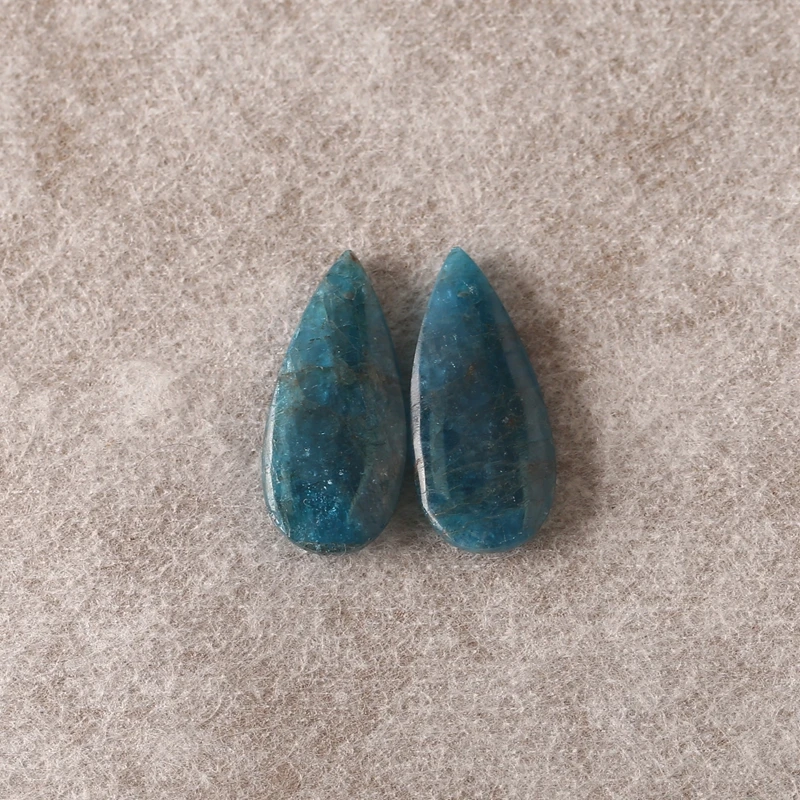 

Natural Blue Apatite Crystal Waterdrop Earrings Beads 25x12x4mm 4.2g Fashion Jewelry DIY Making Accessories for Women