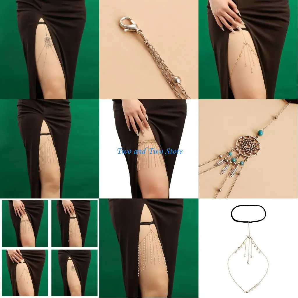 

HX6F нежные жемчужные бусины, цепочка на ногу, женская эластичная цепочка на бедро, ювелирные изделия для ночного клуба, морские