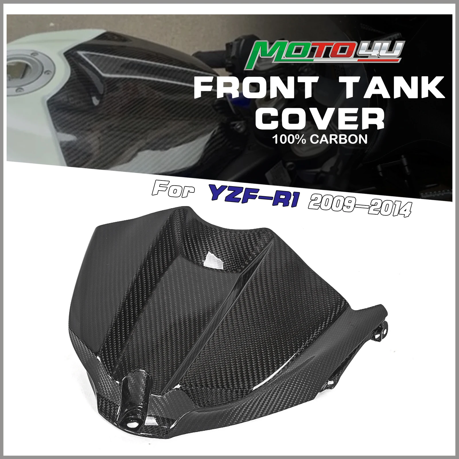 

For Yamaha YZF-R1 R1 2009-2014 2010 2011 2012 100% Carbon Fiber Motorcycle Front Tank cover Fuel Tank protection cover Gloss