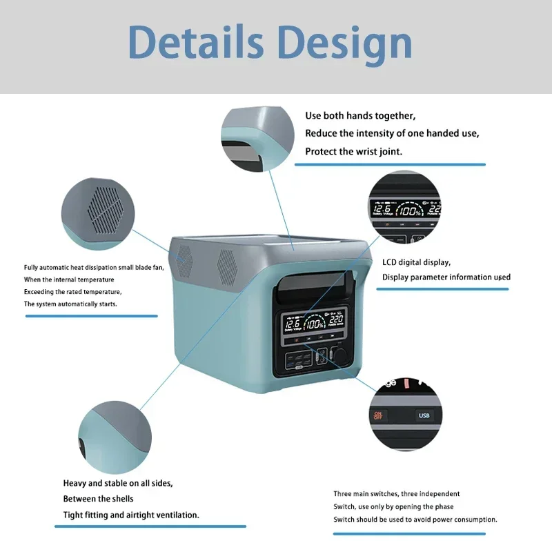 2023 New portable outdoor camping charging station 1500w-2000w emergency backup outdoor power outage battery mobile power supply