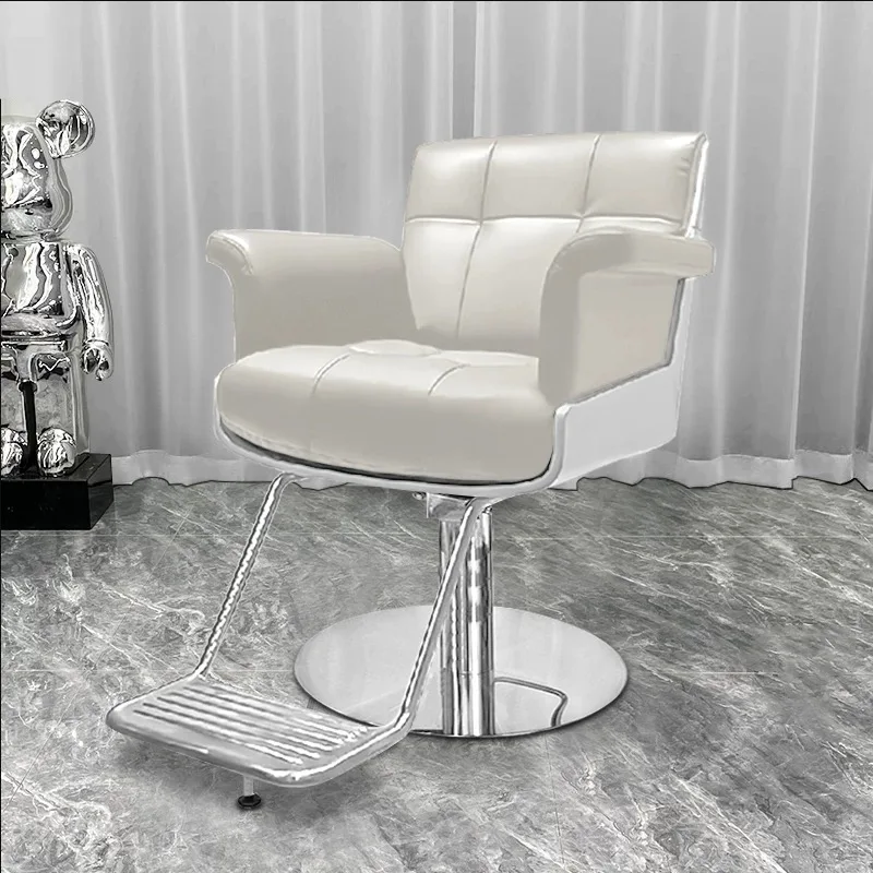 Salon Perm chaises De barbier teinture De cheveux barbier chaises De barbier en cuir PU pivotant meubles De Salon cosmétique Sillon De Barbería Lslfy