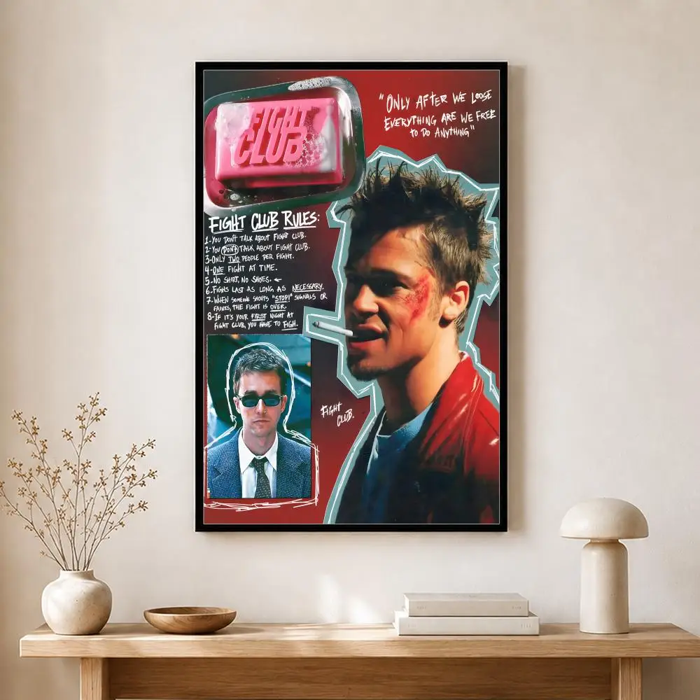 Film-Poster „Fight Club“, selbstklebender Kunst-Aufkleber aus wasserfestem Papier, Wanddekoration für Kaffeehaus, Bar, Zimmer – Detail 15