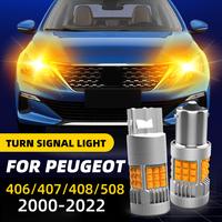 2pcs Car LED Turn Signal Lights Bulbs Direction Indicator Lamp Bulbs Amber Front/Rear For Peugeot 406 407 408 508 SW Coupe MK1/2
