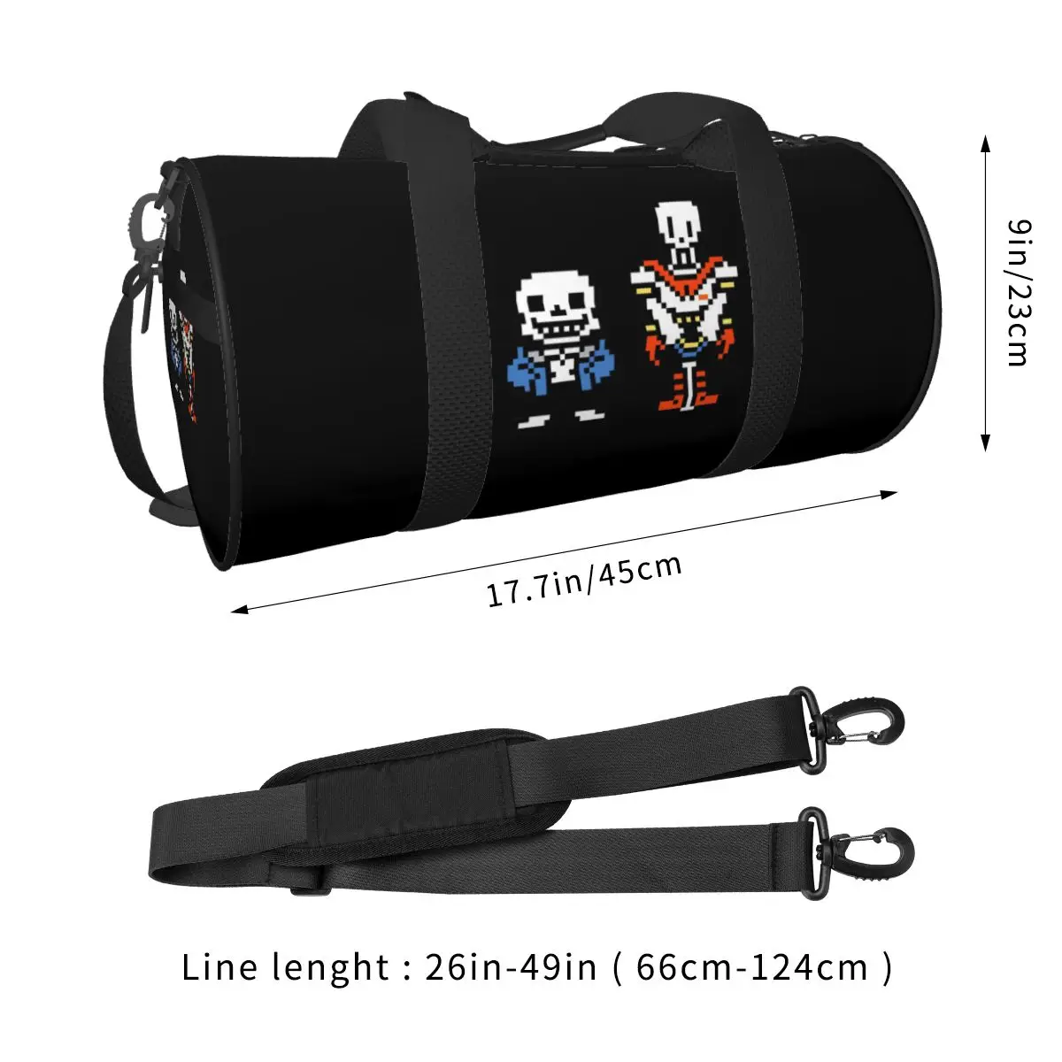 Undertale Sans و Papyrus حقيبة رياضية كبيرة واق من المطر متعددة الوظائف حقائب سفر واق من المطر حقائب اللياقة البدنية #6