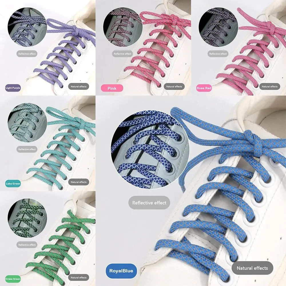 

Reflective Reflective Sneaker Shoestrings Fluorescent Colorful Round Polyester Shoe Rope Polyester Round