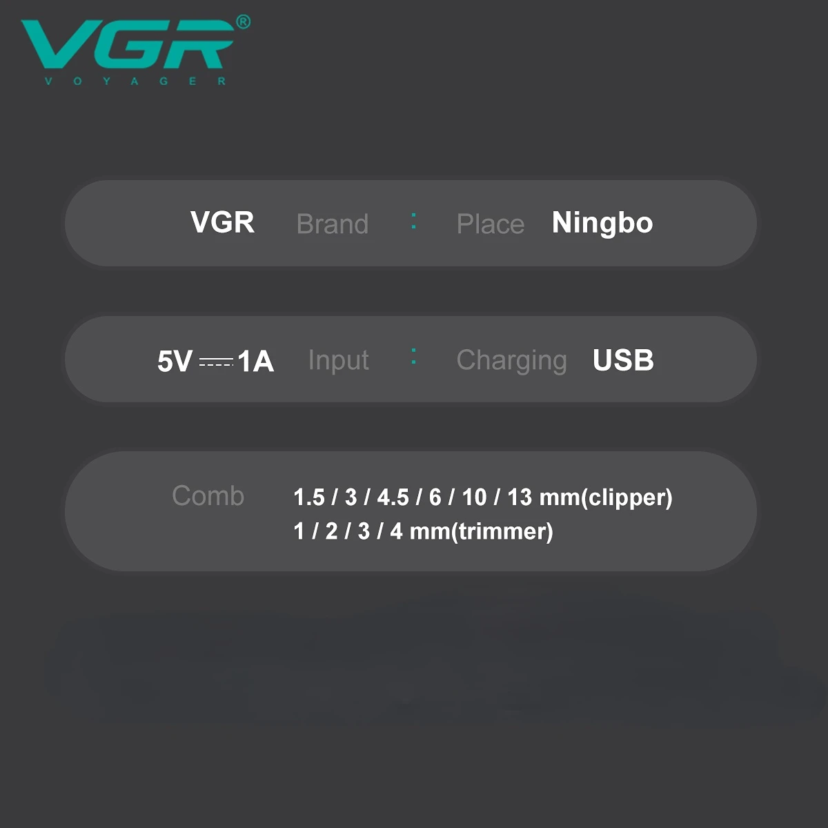 VGR ماكينة حلاقة شعر احترافية ماكينة قص شعر لاسلكية حلاقة كهربائية ماكينة قص شعر طقم قابلة للشحن ماكينة حلاقة للرجال V-646
