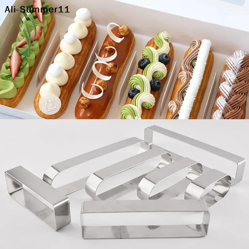 【A6L】4 Tamaños Anillos de Acero Inoxidable para Mousse, Rectangulares y Ovalados, Cortadores de Galletas, Moldes para Hornear Mousse, Herramientas para Tiramisú y Pasteles