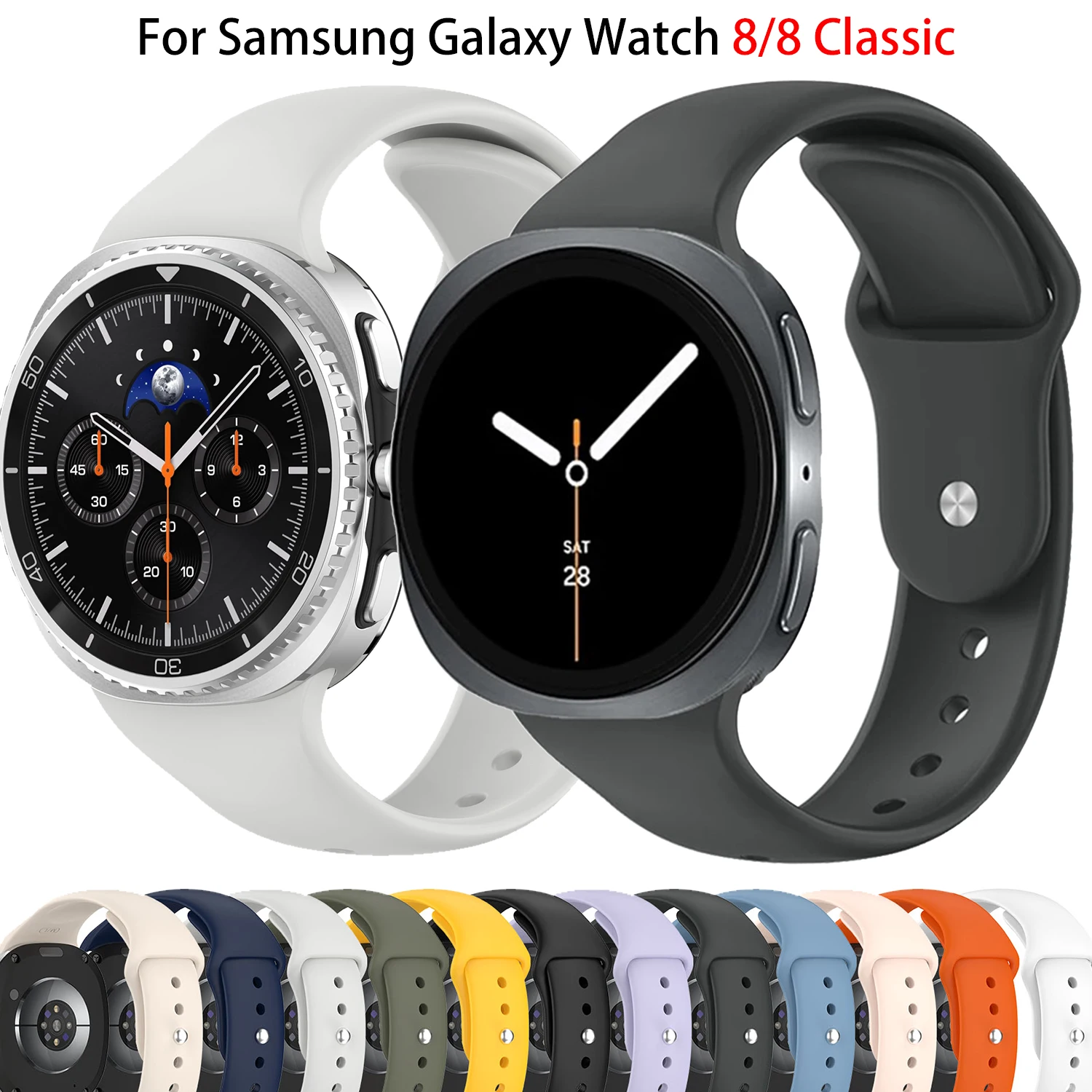 Silikonarmband für Samsung Galaxy Watch 8 Classic 46 mm Sportarmband Correa für Samsung Watch 8 40 mm 44 mm Bandzubehör