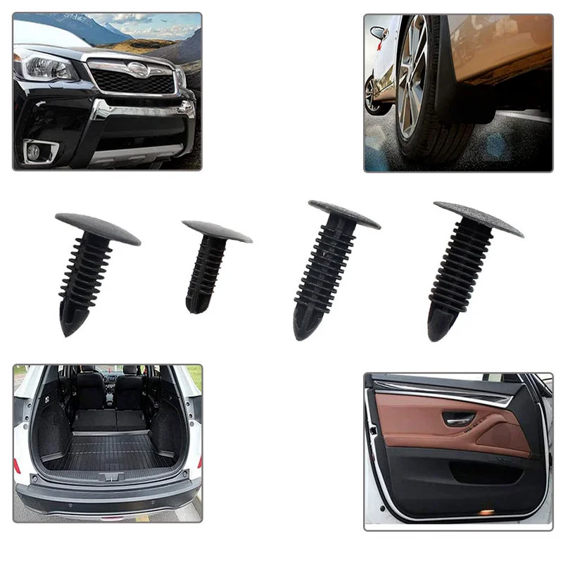 Mixed Car Interior Fastener Clips, Push In Clips, Rebite preto, tronco do carro, telhado, painel de guarnição, material universal, 5mm, 6mm, 7mm,