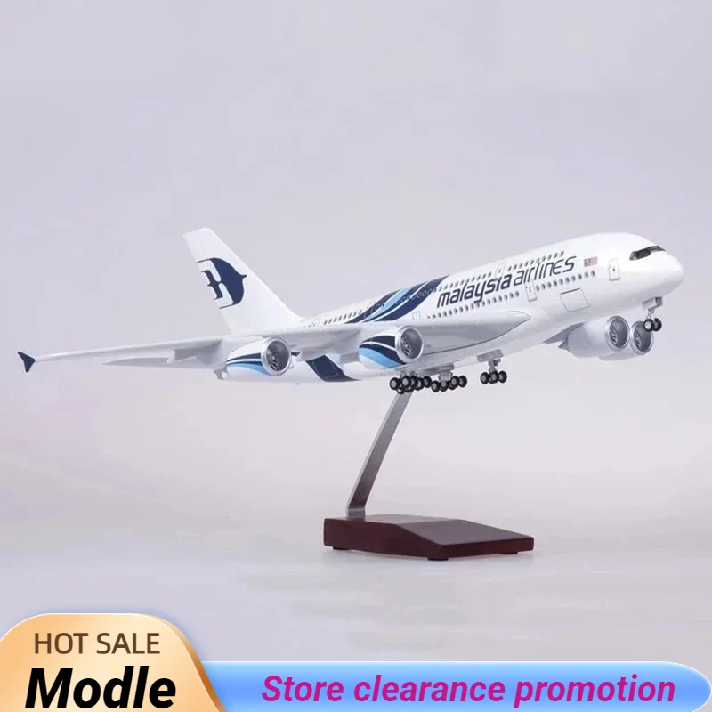 

46CM 1/160 Airplane Airbus 380 A380 Malaysia Airline Model Light Wheel Diecast Plane Collection Airliner Gift Toys Kids Display