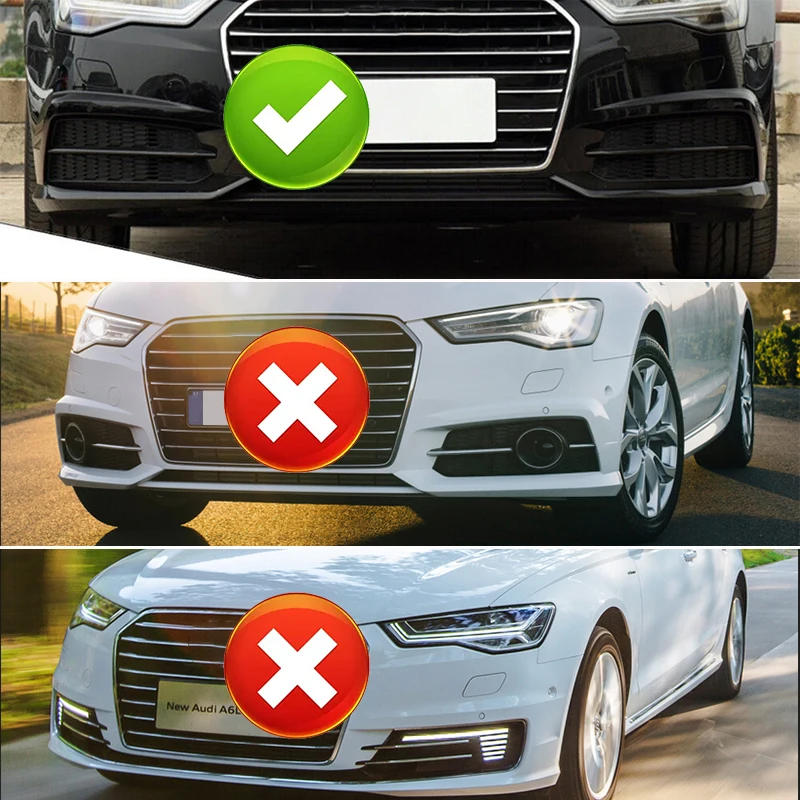 Fog Light Cover For Audi A6 C7 S-Line S6 2015 2016 2017 2018 Honeycomb Front Fog Light Grille Cover Grid Black Refit trim