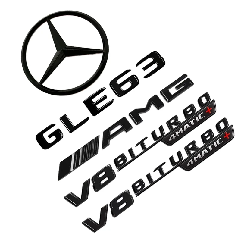 

Letter stickers Car Rear Trunk Emblem Fender Badge Front Grille Sticker For Mercedes Benz AMG GLE43 GLE400 GLE450 GLE53 GLE63S