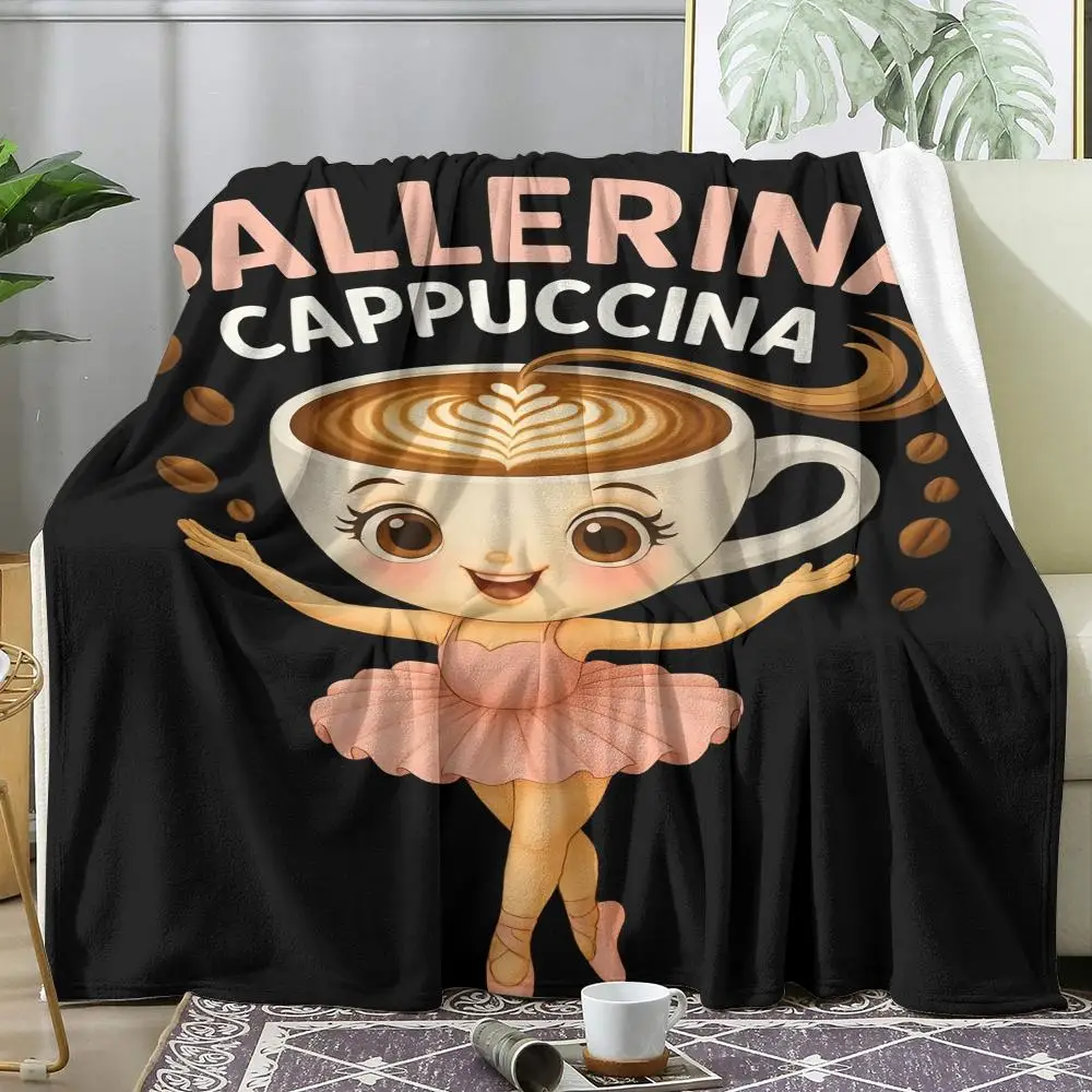 B-ballerina Cappuccina Throw Soft Flannel Throw Summer Blanket Lightweight Cozy Nap Blanket for Sofa Bed Travel