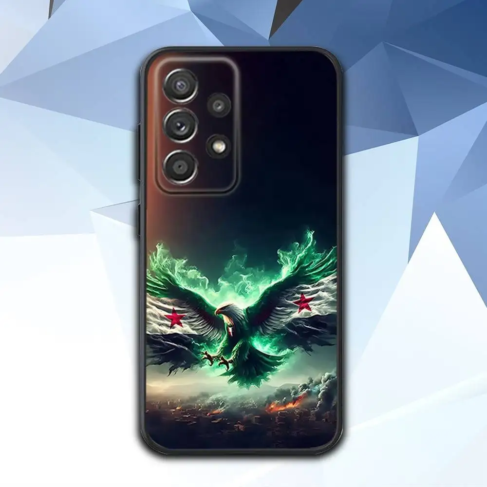 Free S-Syrias Flag Phone Case For Samsung S 25,24,23,22,30,21,10,9,Ultra,Plus,Lite,FE,4,5 G Soft Black Case