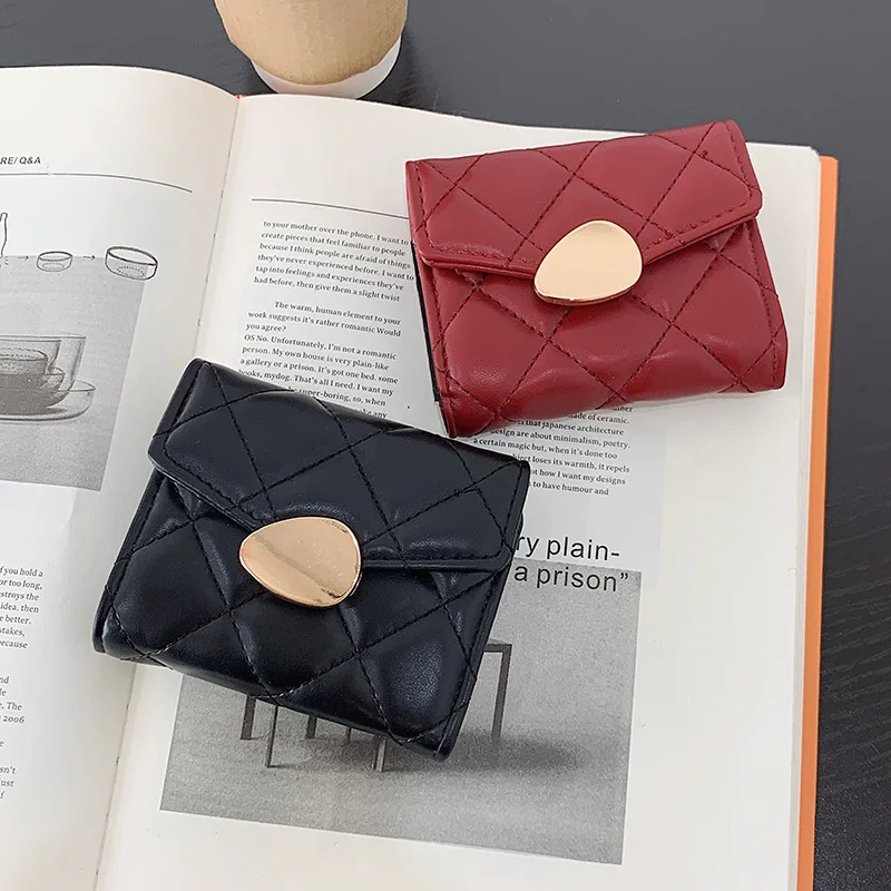 Wallet Women's Short Luxury Purse with Metal Multi-Card Card Holder Small Wallet Coin Purse Clutch Bag Portefeuille Femme Sac