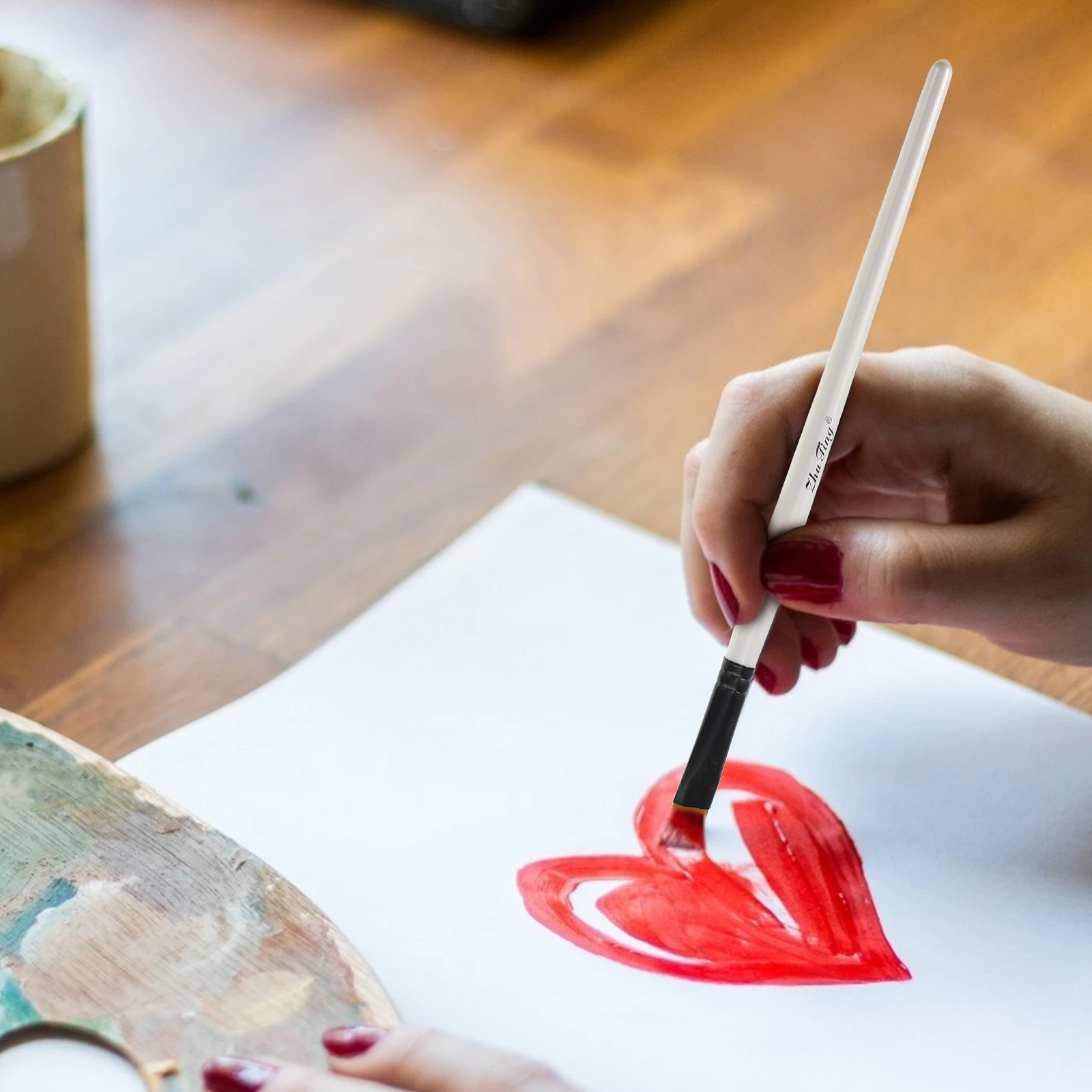 

10Pcs Wood Watercolor Painting Brush Set Professional Short Handle Oil Watercolor Paint Brush for Artists Artist Painting Kits