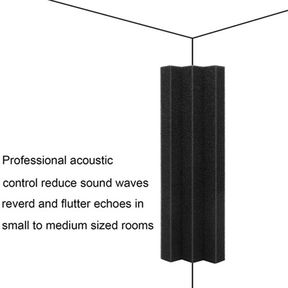 

BABPP 12Pcs Acoustic Panels Bass Trap Corner Studio Foam Sound Insulation Pad Wall Panel Corner Block for Studio or Theater