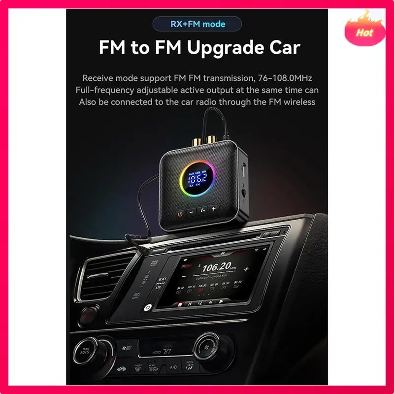 New 5.4 Bluetooth Adapter Audio Receiver FM Frequency Modulation Transmitter Lossless U Disk One To Two Durable Easy To Use