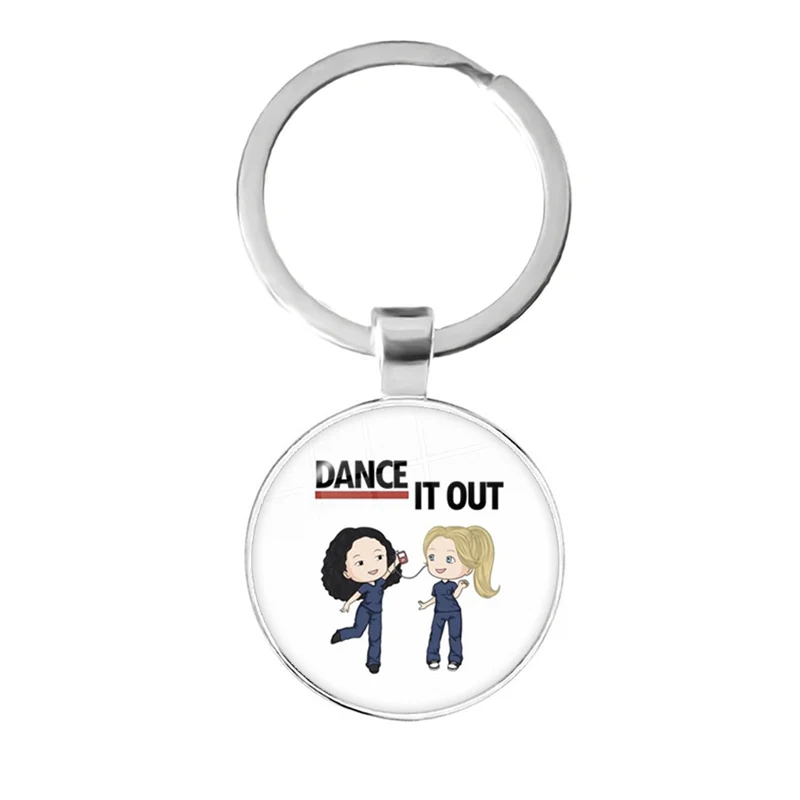 TV Gray Anatomy Cartoon Figure Keychain Cute Doctor Nurse Custom Photo Alloy Key Ring for Women Fans Bag Hanging Key Chain
