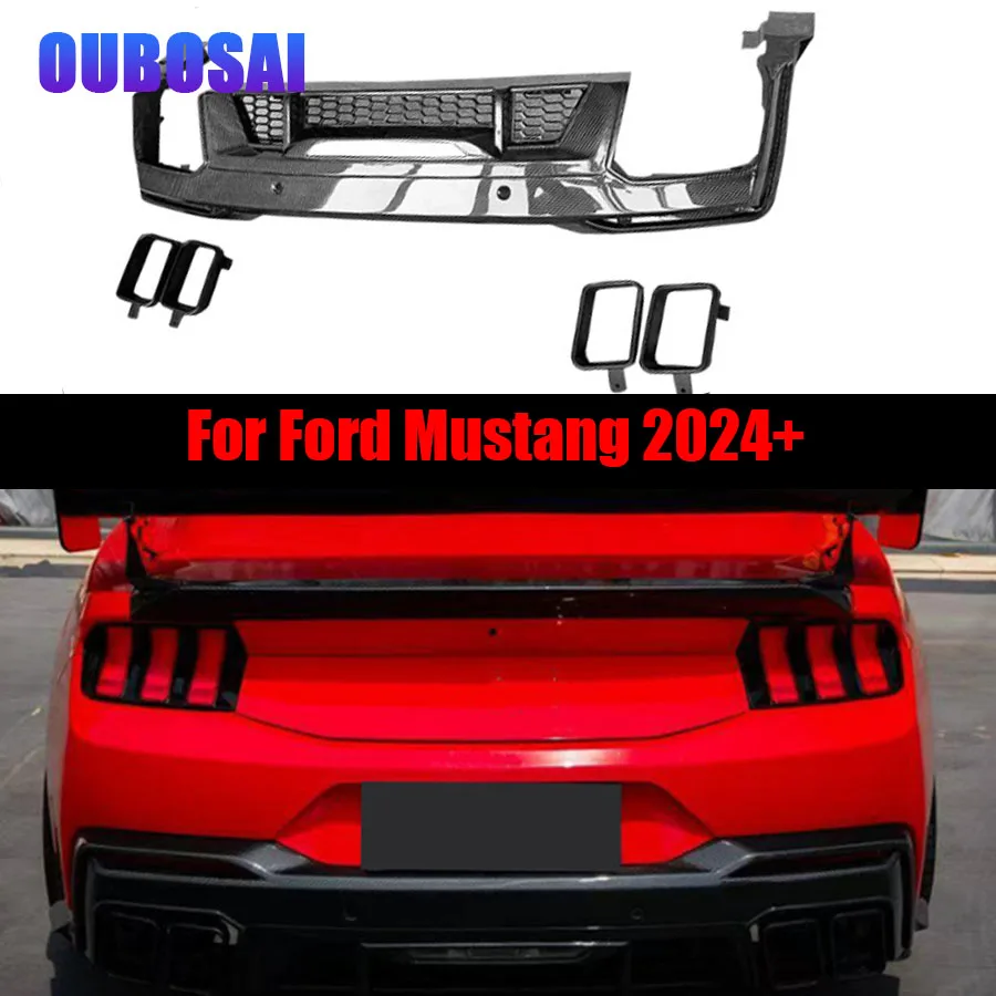 

For Ford Mustang 2024+ Dry Carbon Fiber Back lip Car Rear Bumper Diffuser Rear Splitters Spoiler Back lip Upgrade Auto parts