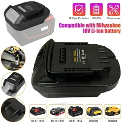 Convertidor adaptador de batería MIL18DL para batería de iones de litio Milwaukee de 18V, convertir a herramientas eléctricas de batería de iones de litio Dewalt de 18V y 20V