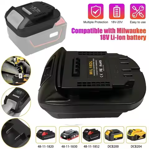 MIL18DL Battery Adapter Converter for Milwaukee 18V Li-ion Battery Convert to For Dewalt 18V 20V Li-ion Battery Power Tools