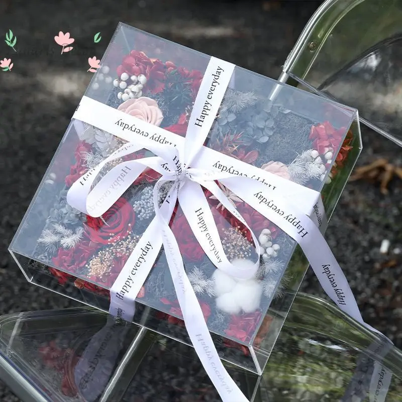 Eternal flower premium mix and match rose real flower acrylic ornament to give girlfriend confession gift