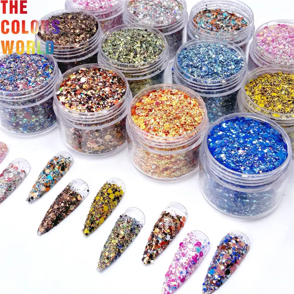 TCT-728 Fall Glitter Autumn Colors Nails And Hair Glitter Manicure Epoxy Resin Makeup Cosmetics Eye Shadow Accessories Supplier