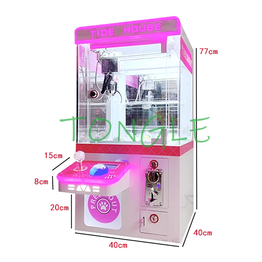 New Mini Toy Claw Crane Doll Machine for Carnival, Arcade Grabber, Coin Operated, KTV, Cinema, 110V, 220V LED