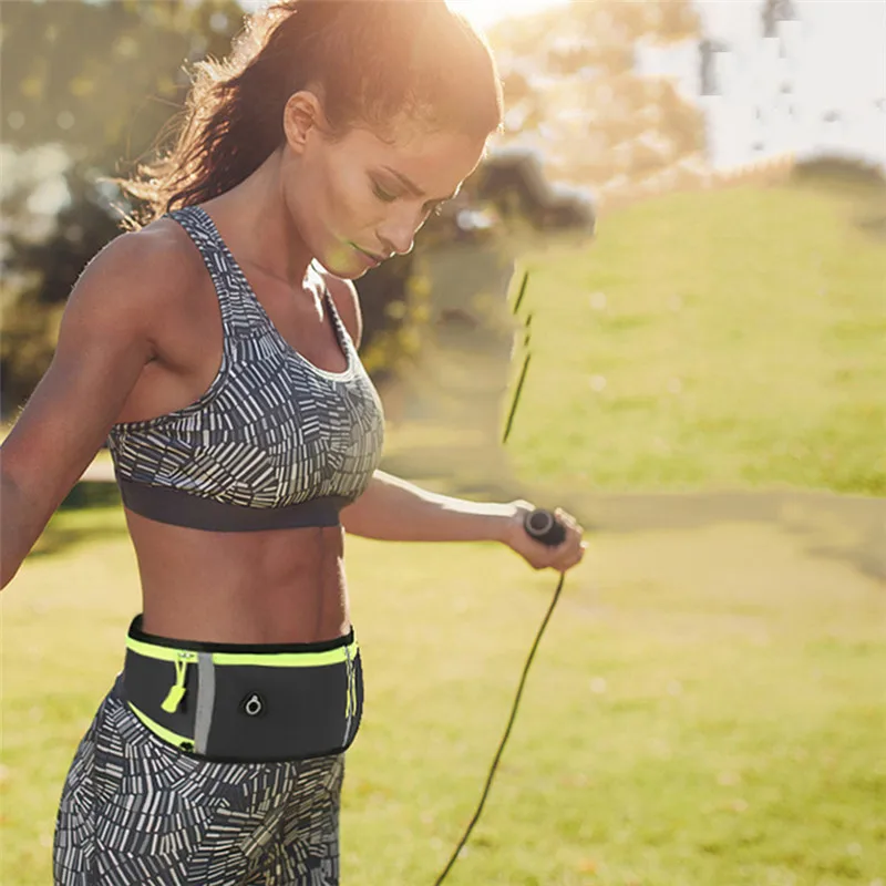 unisex Waist Bag Women Men Sport Running Waterproof Comfortable Gym Safty Reflective Tape Cycling Phone Case Small Hanging Bag image 6