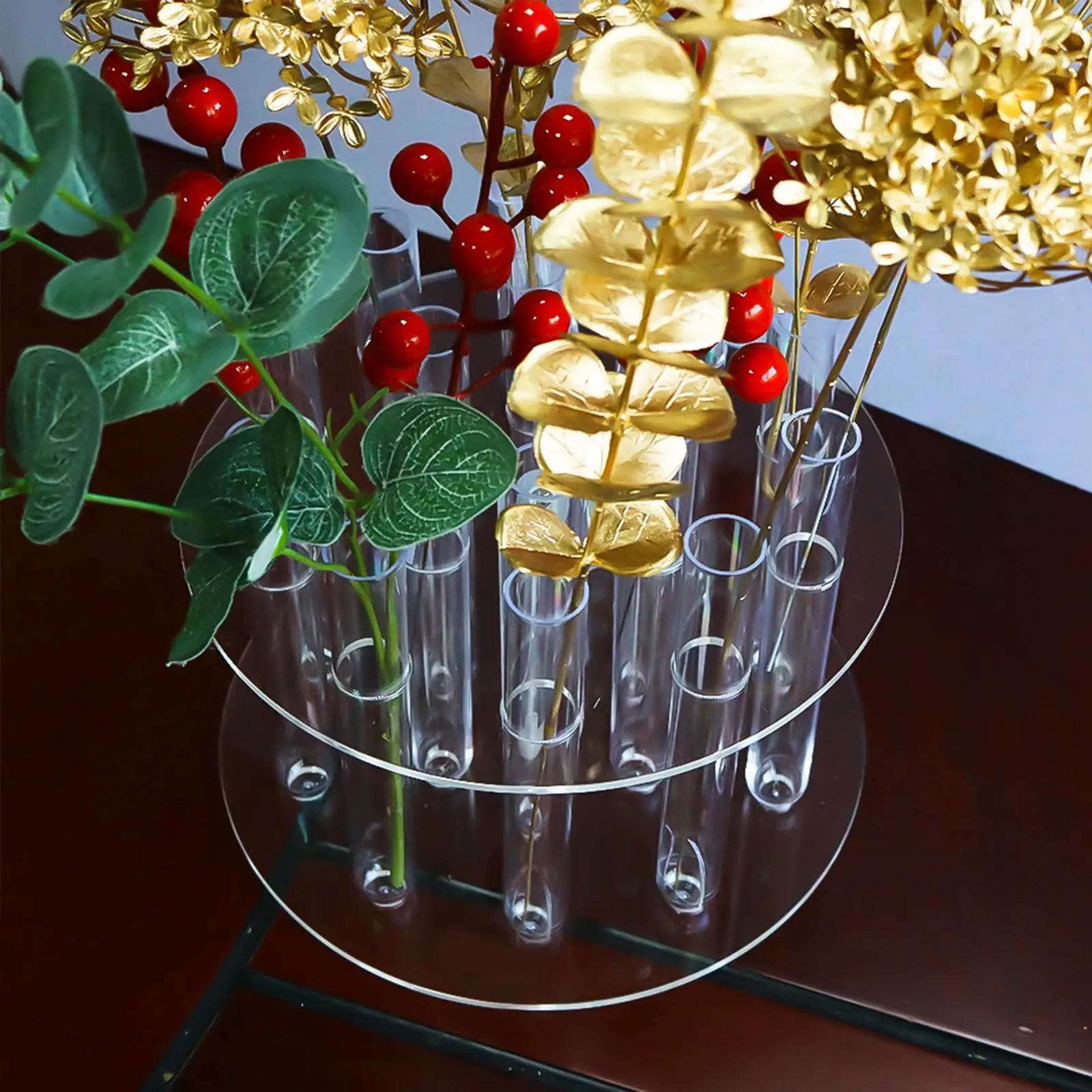 Modern Acrylic Test Tube Vase Clear Flower Vase for Desktop Bookshelf Coffee Table Nordic Style Hydroponic Plant Holder