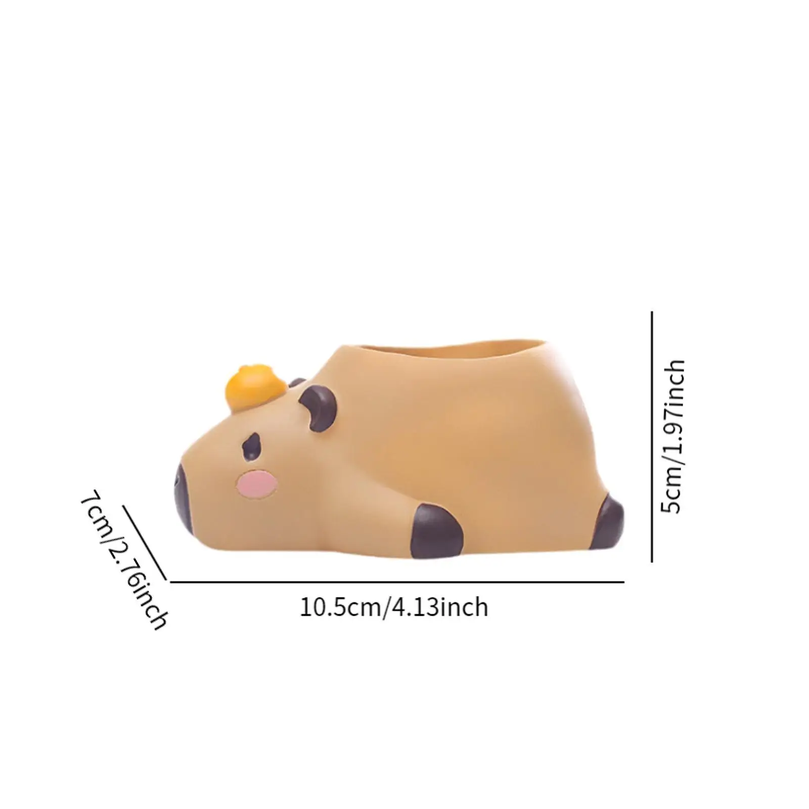 Small Capybara Flower Pot Novelty Resin Planter Pot Desktop Decor Flower Container for Windowsill Indoor Bedroom Shelf Balcony