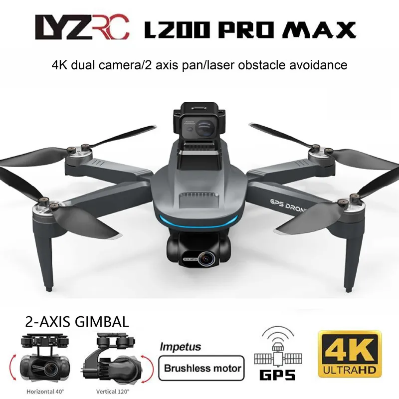 

L200 PRO MAX GPS Drone with 2-axis Gimbal Professional Anti-shake 4K HD Camera FPV Drone 360° Obstacle Avoidance Quadcopter Dron