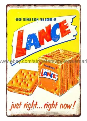 Lance cracker biscuit metal tin sign indoor outdoor wall art for living room sign