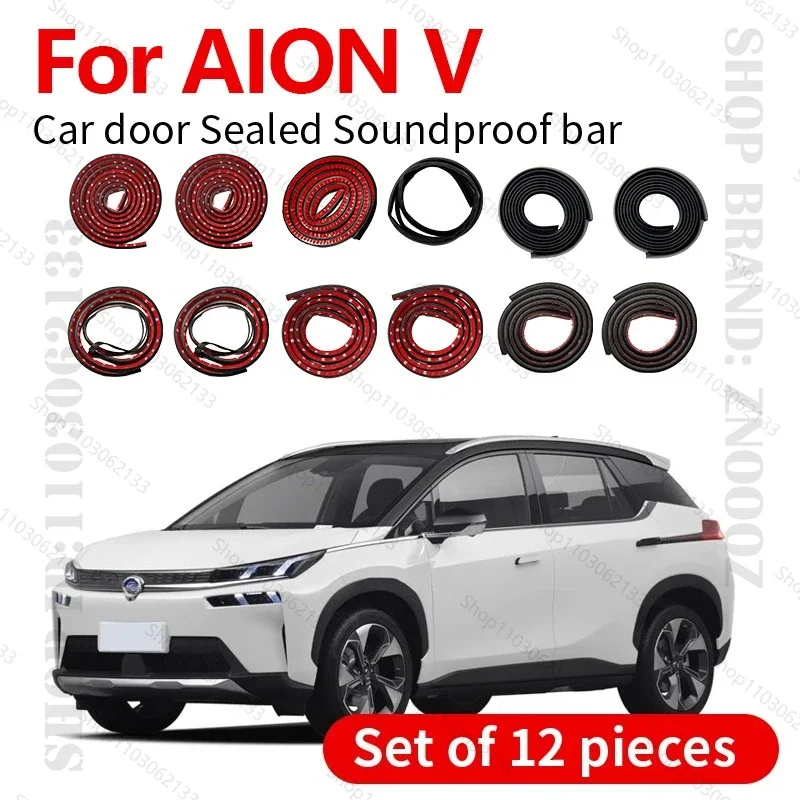 

For 2021-2025 AION V Car Door Seal Strip Rubber Double Layer Sealing Protector Soundproof Dustproof Seal Strip 12PCS Set