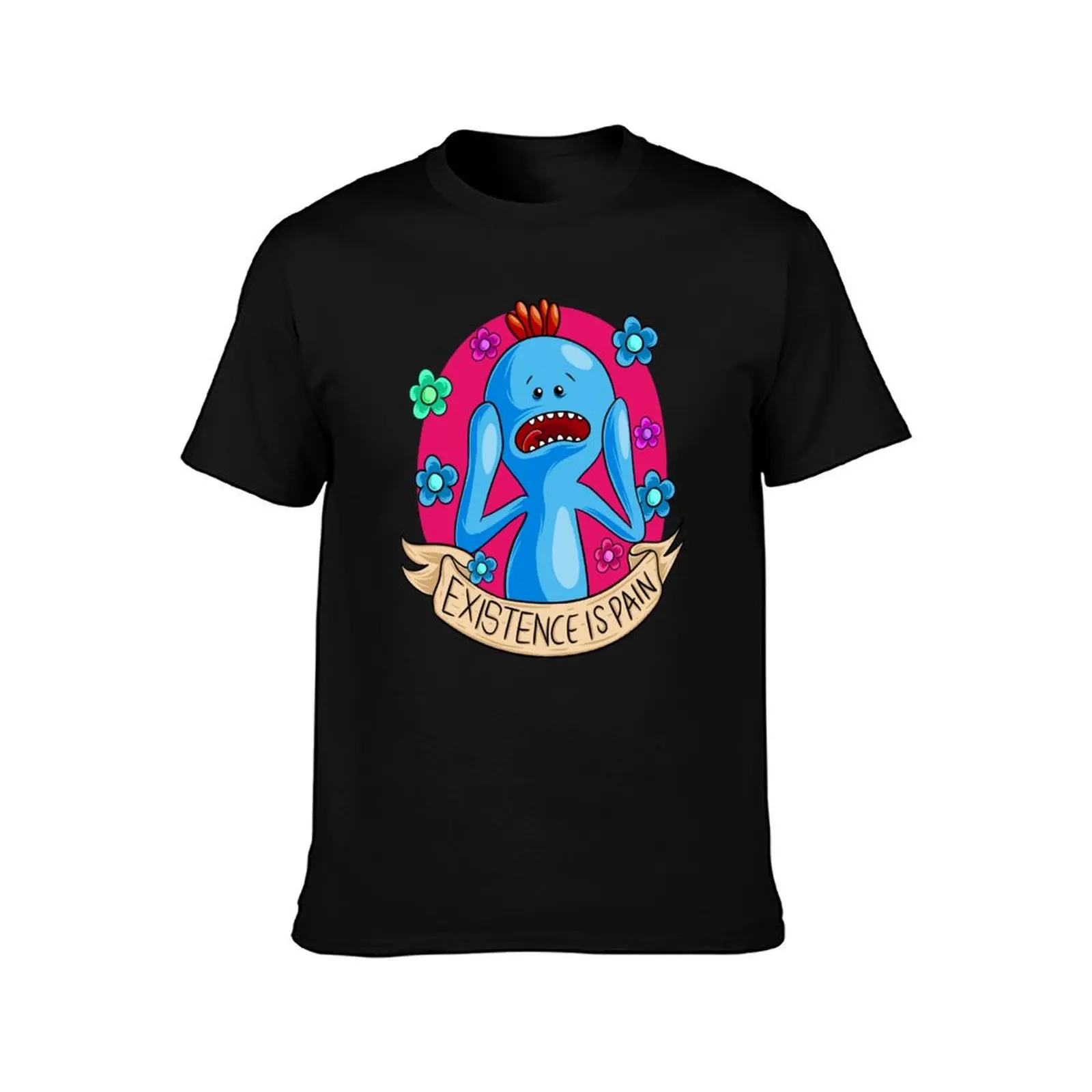 Existence is Pain mr meeseeks T-Shirt Summer Casual Cotton Tee Oversized Streetwear Tops Vintage Graphic Print 100% Cotton