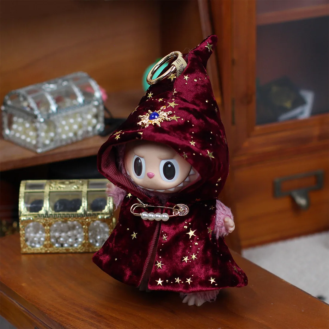 

For 17cm Feference Labubu Waiyi Party Accessories Clothing Tarot Legend Doll costume mysterious cloak set