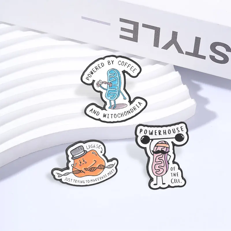 Biology Cell Organelle Mitochondria Badge Enamel Pins Ligase Joining DNA Powerhouse Of The Cell Brooches Lapel Badge Accessories