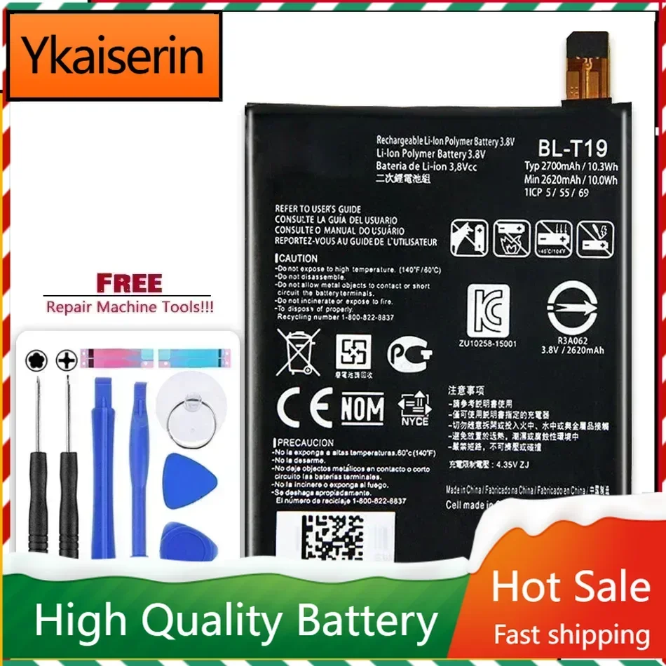 Li-Polymer Battery 2700mAh BL-T19 Battery BL T19 for LG Nexus 5X Battery H790 H791 H798 BLT19 High Quality Batteries Warranty