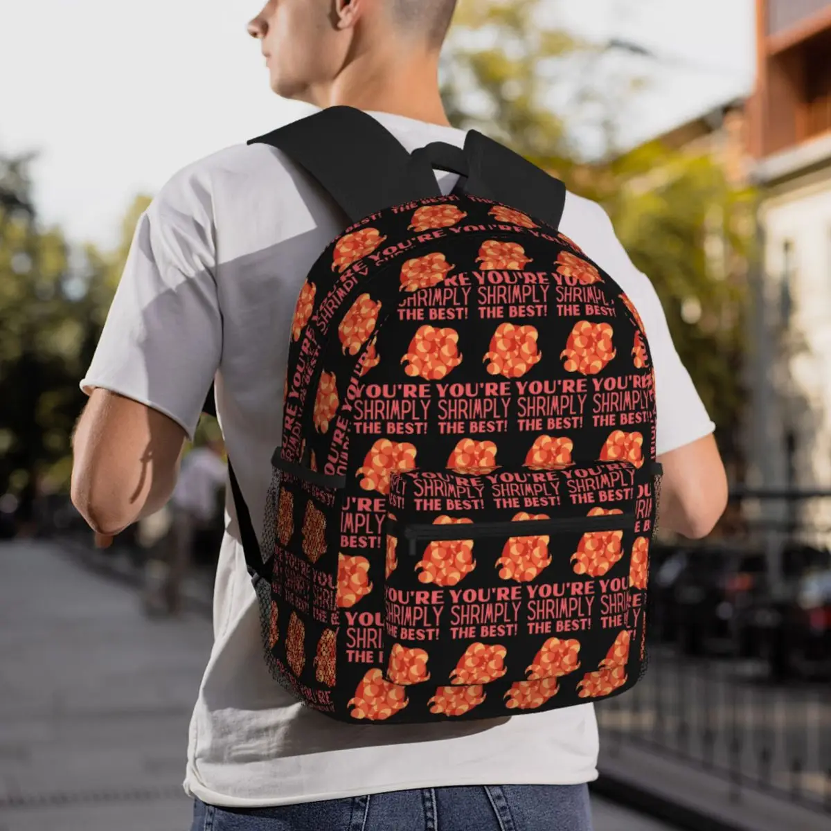 You'er Shrimply The Best Rucksack, Tagesrucksack, große Kapazität, Kinder-Büchertasche, Schultasche, Umhängetaschen für Männer und Frauen
