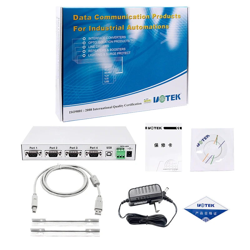 عالية الجودة USB إلى RS232 محول 4 منافذ RS-232 تحويل محول USB2.0 المسلسل 9-Pin COM DB9 توصيل ESD UT-860