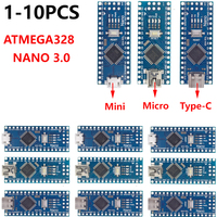 Mini / Type-C / Micro USB Nano 3.0 With the bootloader compatible Nano controller for arduino CH340 USB driver 16Mhz ATMEGA328PB