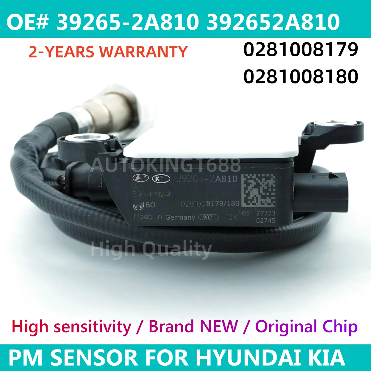 Particulate Matter PM Sensor 39265-2A810 392652A810 39265 2A810 For Hyundai Kia 0281007179 0281007180