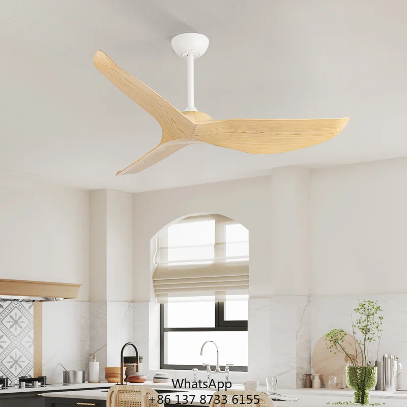 7021 Modern American Style 52 Inch Ceiling Fan With LED Light 3 Blades Iron Body Remote Control For Living Room Ceiling Fan